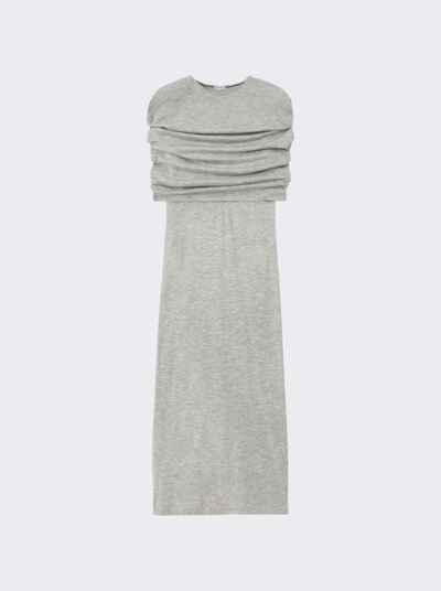 Shop Loewe Cashmere Cape Tube Dress In Pale Grey