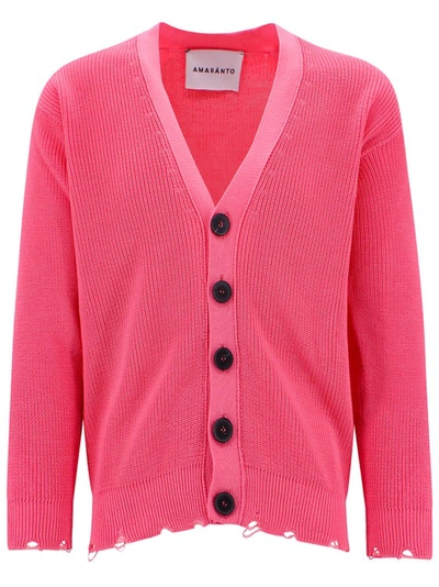 Shop Amaranto Pink Cotton Cardigan
