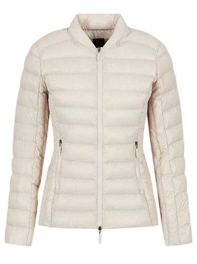 Shop Armani Exchange White Down Jacket In Grey