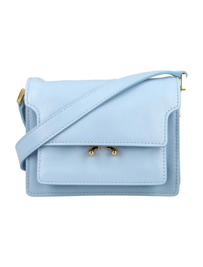 Trunk Soft Shoulder Bag In Sky Blue Leather