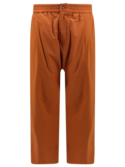 Shop Amaranto Orange Wide Cotton Trouser