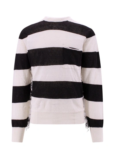 Shop Amaranto Hemp Sweater With Fringed Details In White