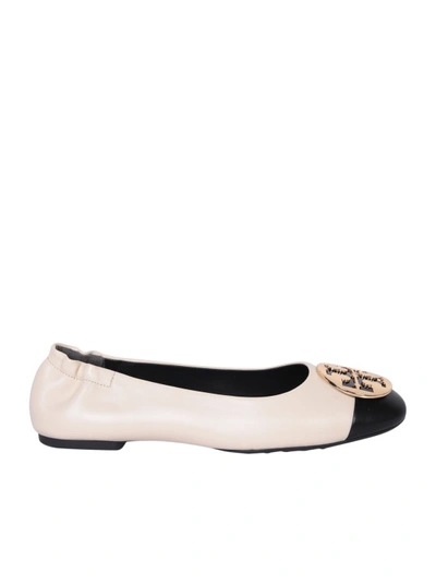 Shop Tory Burch White Leather Flats