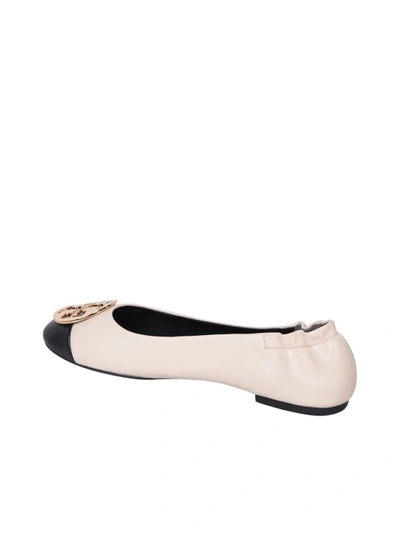 Shop Tory Burch White Leather Flats