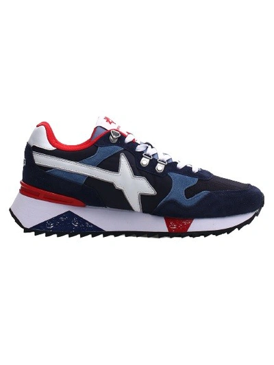 W6yz Blue Leather And Fabric Shoes In Black