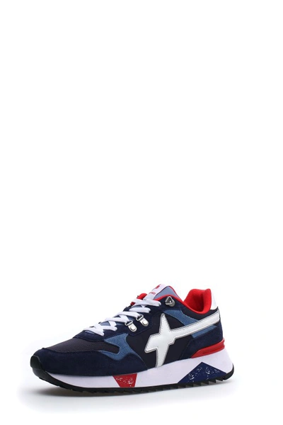 W6yz Blue Leather And Fabric Shoes In Black