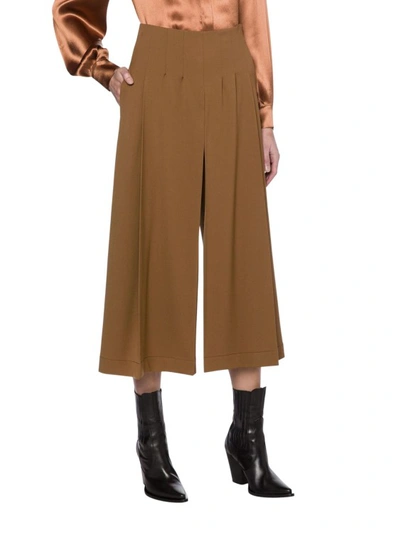 Shop Alberta Ferretti Beige Wide Leg Trousers In Brown