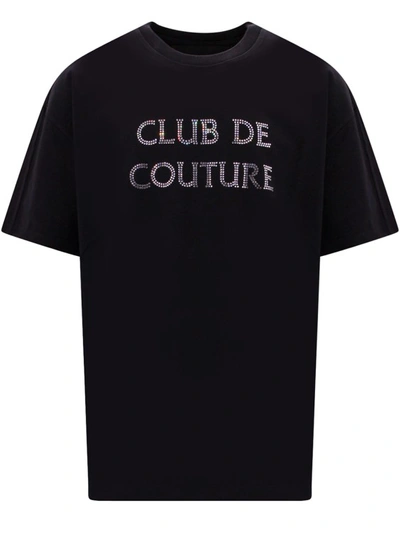 Shop Anonymous Rhinestones Detail Cotton T-shirt In Black