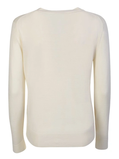 Tory Burch Wool And Silk Cardigan In White