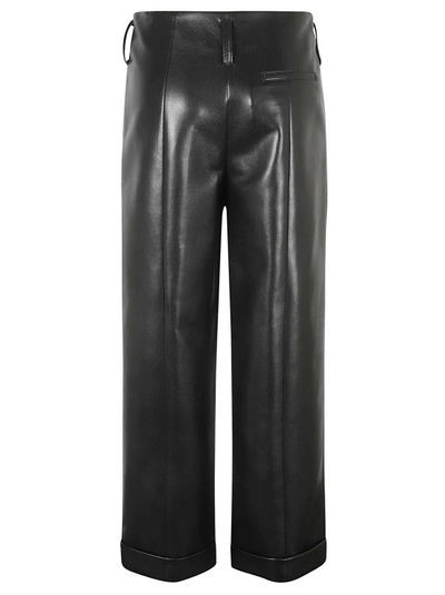Shop Philosophy Di Lorenzo Serafini Faux-leather Straight-leg Trousers In Black