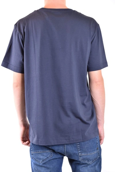Shop Missoni Blue Cotton Logo Embroidered T-shirt