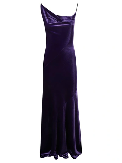 Shop Philosophy Di Lorenzo Serafini Purple Satin Maxi Dress