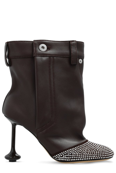 Shop Loewe Toy Heeled Ankle Boots In Brown