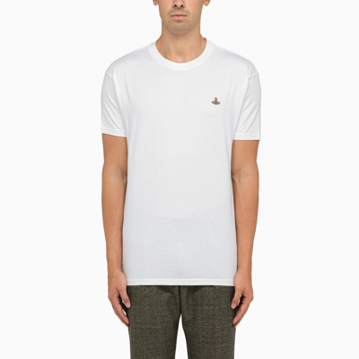 Shop Vivienne Westwood | White Crew-neck T-shirt With Embroidery
