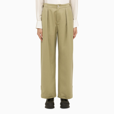 Shop Burberry Cotton Hunter Trousers In Green
