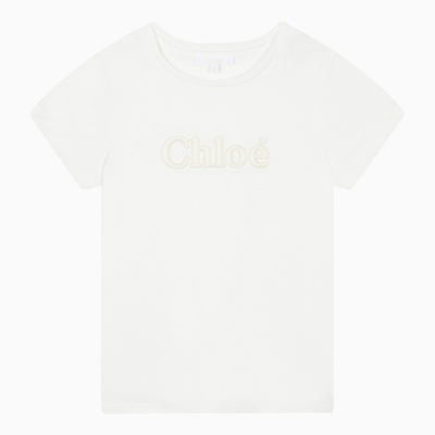 Shop Chloé | White Crew-neck T-shirt With Logo