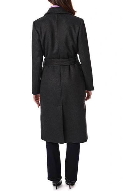 BERNARDO BERNARDO BELTED WOOL BLEND LONGLINE COAT 