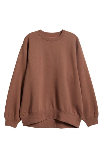 Shop Bp. Oversize Crewneck Sweatshirt In Brown Topaz