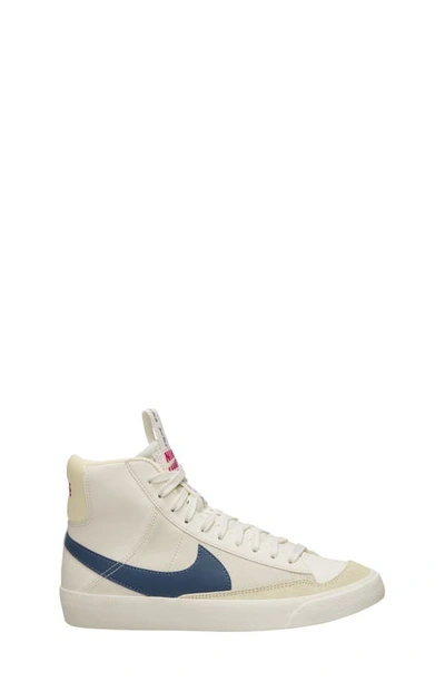 Shop Nike Kids' Blazer Mid '77 Vintage Sneaker In Sail/ Blue/ Sail/ Fireberry