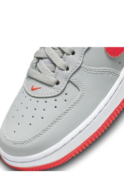 Shop Nike Kids' Air Force 1 Sneaker In Smoke Grey/ Crimson/ White