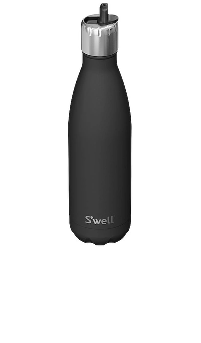 S'well 17oz Water Bottle With Flip Straw Cap In Black