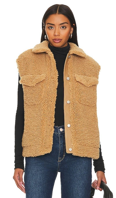 Shop Ena Pelly Coco Faux Fur Vest In Tan