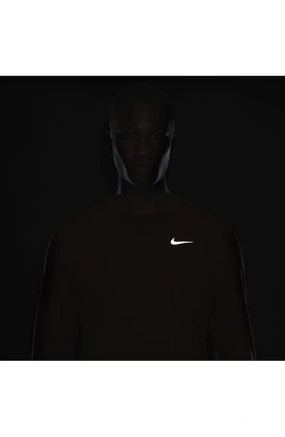 Shop Nike Dri-fit Uv Long-sleeve Running Top In Night Maroon/ Cedar/ Heather