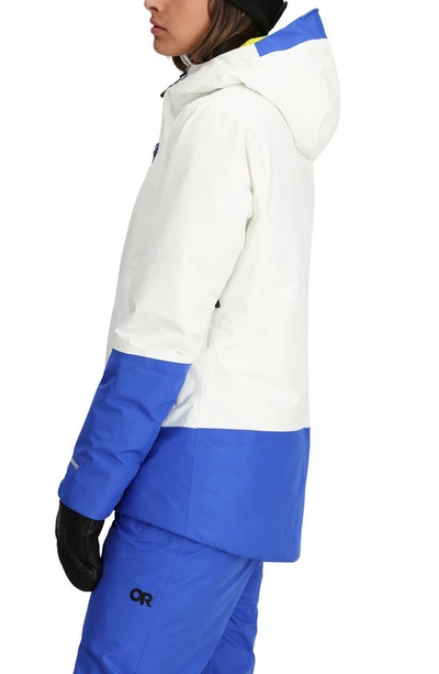 Shop Outdoor Research Tungsten Ii Gore-tex® Waterproof Snow Jacket In Snow/ Ultramarine