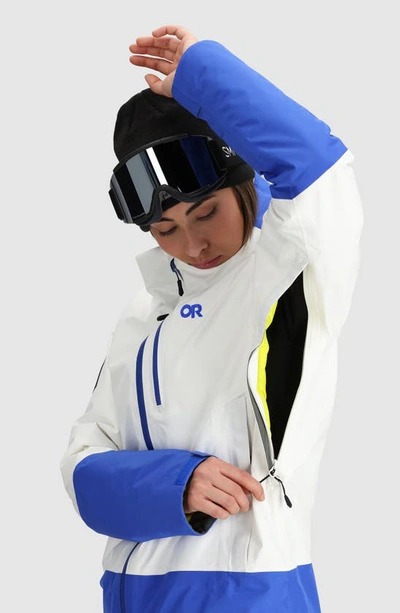Shop Outdoor Research Tungsten Ii Gore-tex® Waterproof Snow Jacket In Snow/ Ultramarine