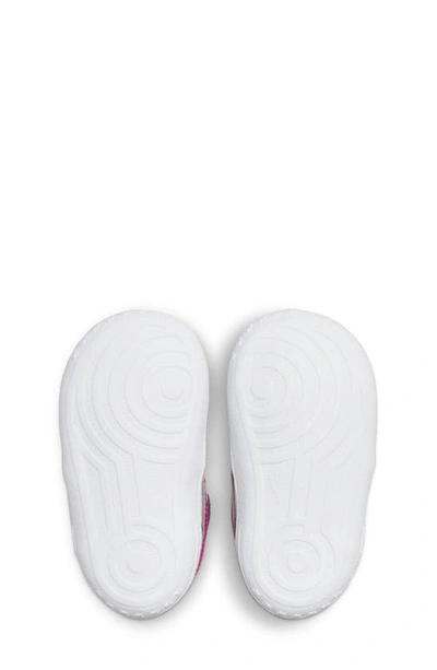 Shop Nike Kids' Air Force 1 Crib Shoe In White/ Pink/ Dark Obsidian