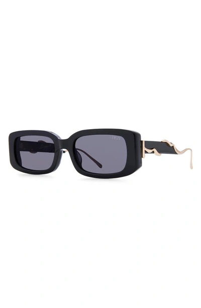 Shop Dezi Drippy 53mm Square Sunglasses In Black / Gold Dark Smoke