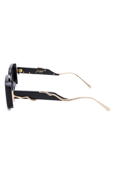 Shop Dezi Drippy 53mm Square Sunglasses In Black / Gold Dark Smoke