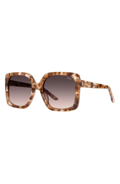 Shop Dezi Harper 24mm Gradient Square Sunglasses In Alluded Nude / Smoke Gradient