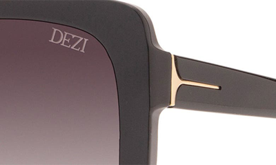 Shop Dezi Harper 24mm Gradient Square Sunglasses In Black / Smoke Gradient