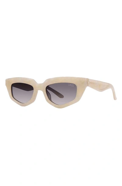 Shop Dezi On Read 49mm Cat Eye Sunglasses In Limestone / Smoke Faded