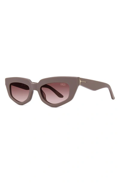 Shop Dezi On Read 49mm Cat Eye Sunglasses In Matte Stone / Terra Cotta