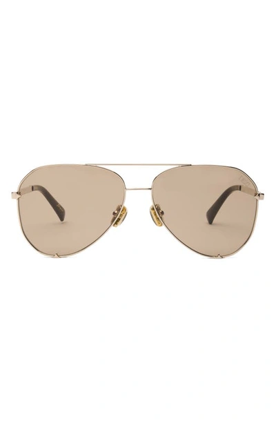 Shop Dezi Blueprint 60mm Aviator Sunglasses In Gold / Moss