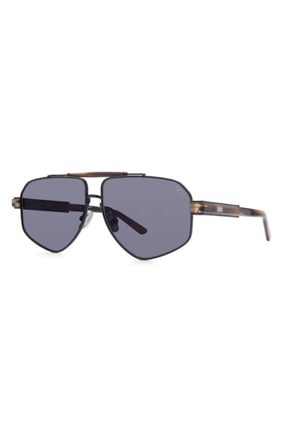 Shop Dezi 6ft 62mm Oversize Aviator Sunglasses In Espresso Bean / Smoke