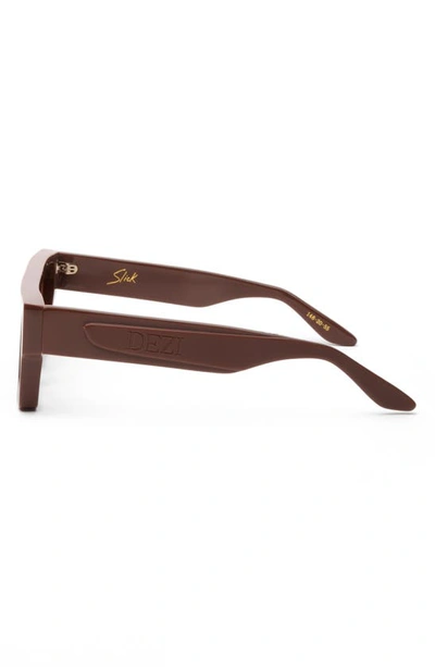 Shop Dezi Slick 55mm Shield Sunglasses In Chocolate / Siena Faded