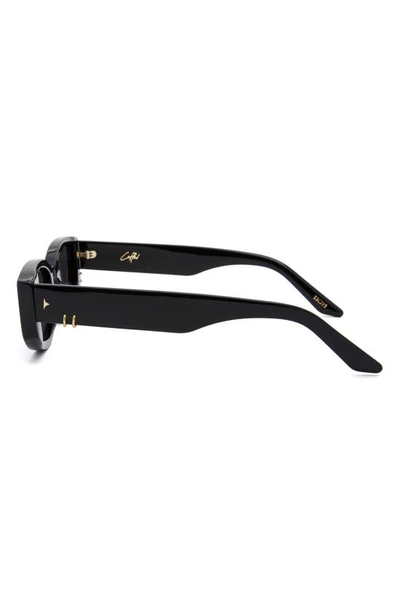 Shop Dezi Cuffed 53mm Square Sunglasses In Black / Gold Midnight Smoke