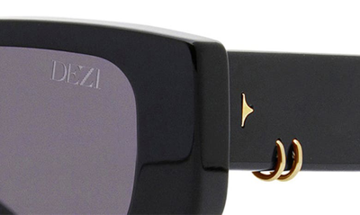 Shop Dezi Cuffed 53mm Square Sunglasses In Black / Gold Midnight Smoke