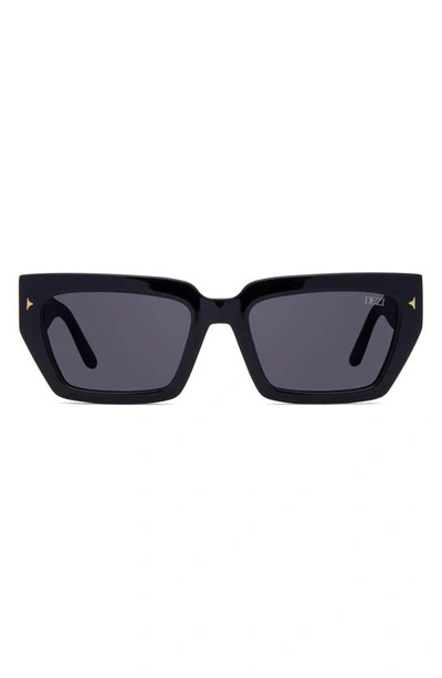 Shop Dezi Switch 55mm Square Sunglasses In Black / Dark Smoke