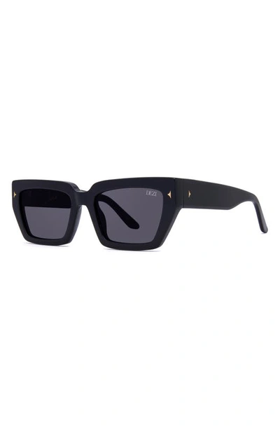 Shop Dezi Switch 55mm Square Sunglasses In Black / Dark Smoke
