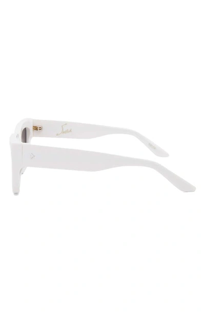 Dezi Switch 55mm Square Sunglasses In White / Dark Smoke
