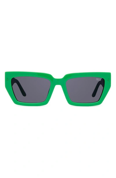 Shop Dezi Switch 55mm Square Sunglasses In Green/ Dark Smoke