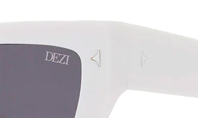 Dezi Switch 55mm Square Sunglasses In White / Dark Smoke
