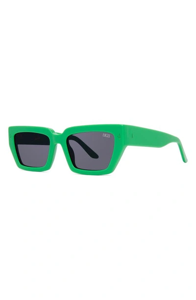 Shop Dezi Switch 55mm Square Sunglasses In Green/ Dark Smoke