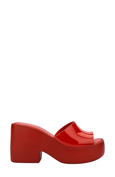 Melissa Posh Platform Slide Sandal In Red