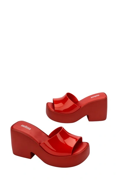 Melissa Posh Platform Slide Sandal In Red