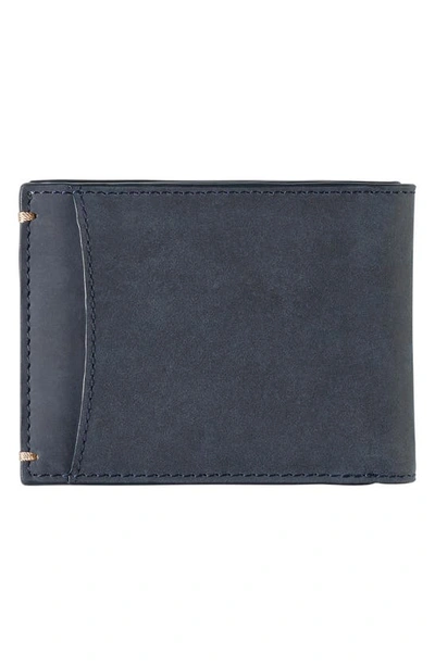 Shop Johnston & Murphy Jackson Leather Wallet In Navy Oiled